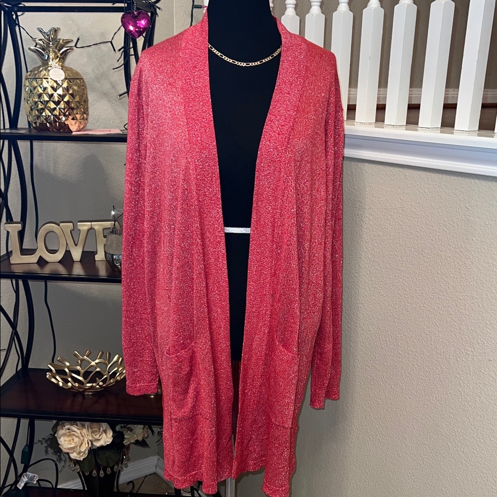 Ruby Rd. Glittering Red Cardigan